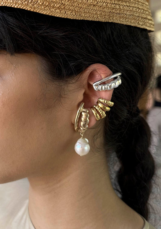 ORECCHINO HALF MOON CON CLIP - ARGENTO