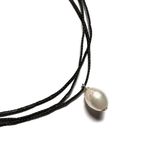 Chocker Perla argento con cordino