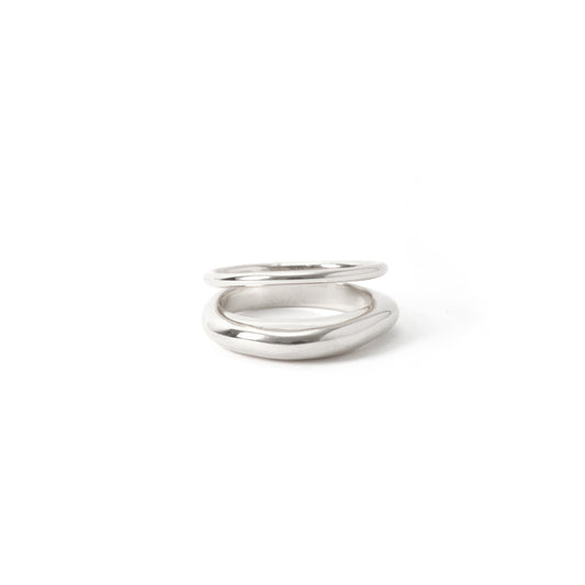 anello in argento 925 composto da due anelli realizzati da piqué
