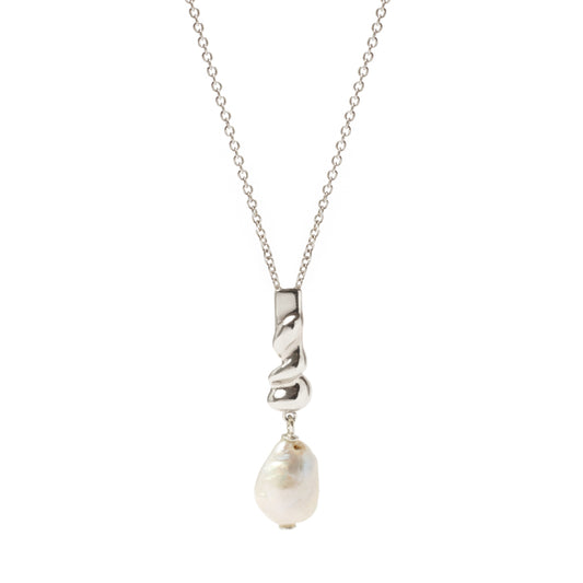ETNG07. COLLANINA DROP CON PERLA - ARGENTO