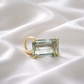 Anello con prasiolite rettangolare
