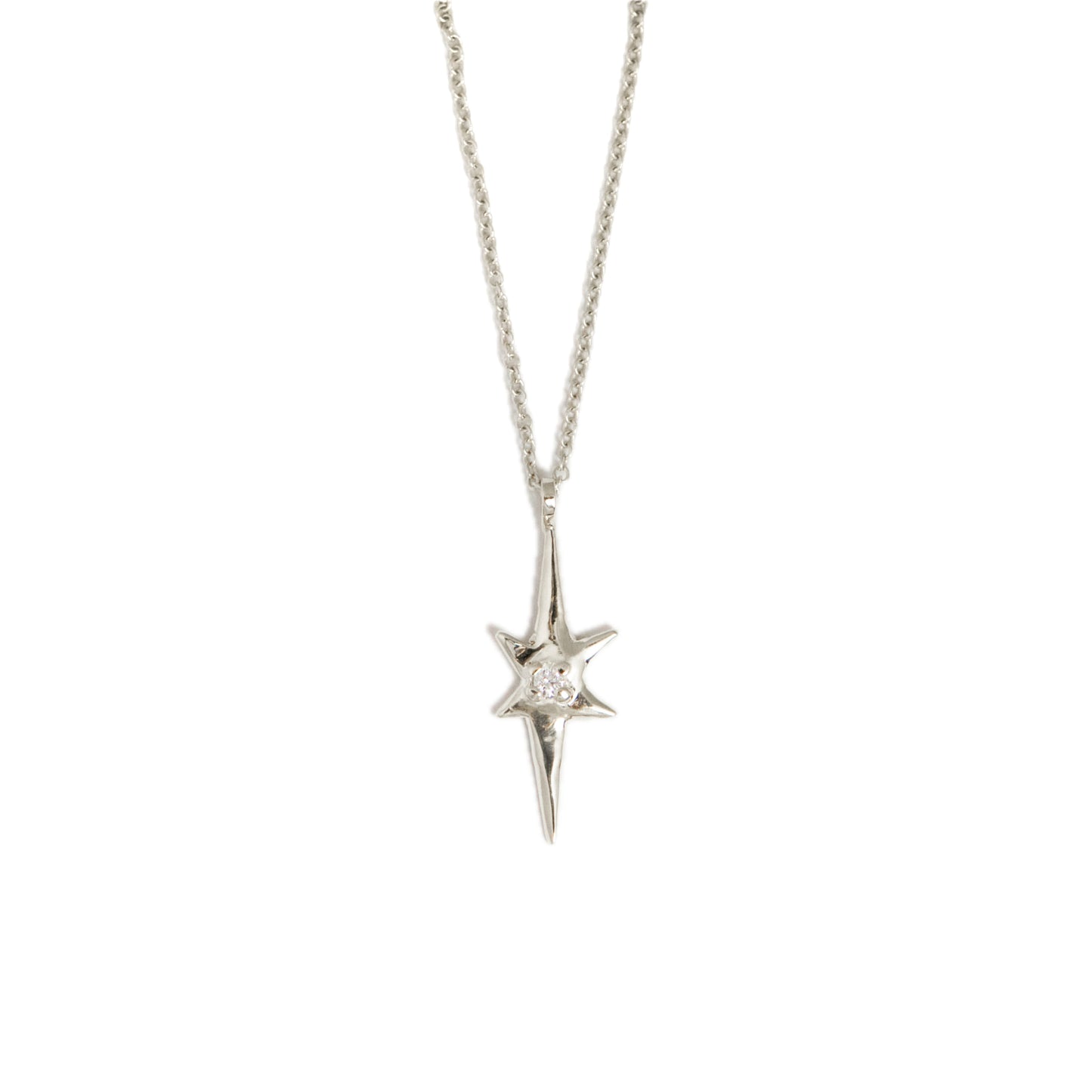 STELLA ARGENTO CON DIAMANTE - COLLANA