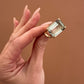Anello con prasiolite rettangolare