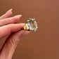 Anello con prasiolite ovale