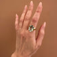 Anello con prasiolite ovale