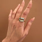 Anello con prasiolite rettangolare