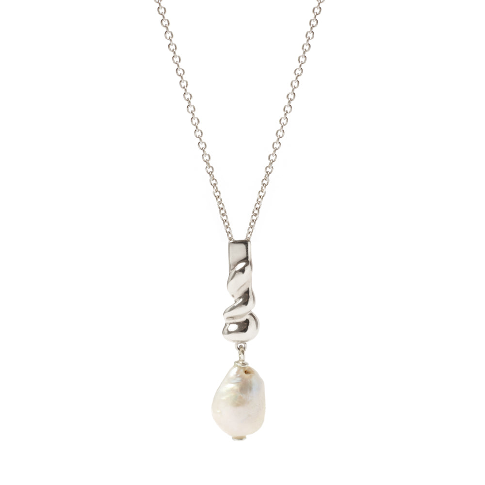 ETNG07. DROP PENDANT WITH PEARL - SILVER
