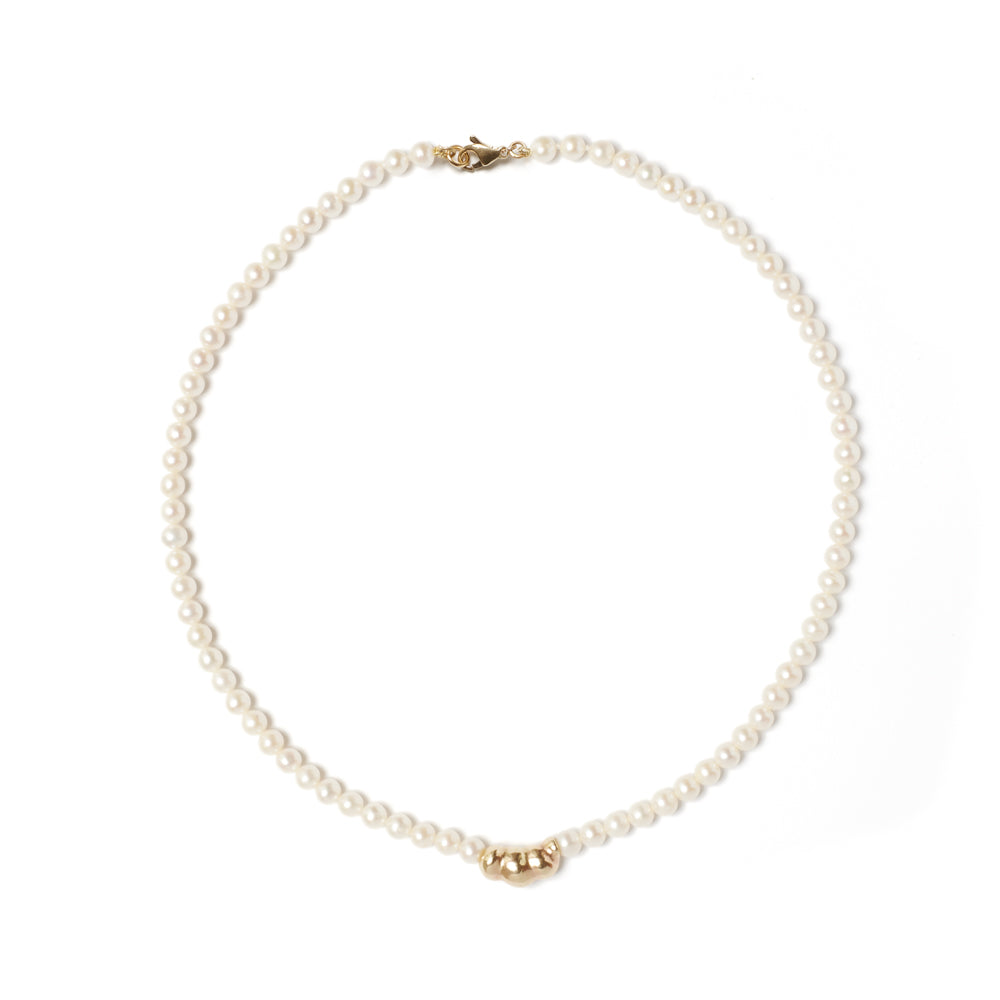 ETNG06. PEARL NECKLACE/SMALL - GOLD